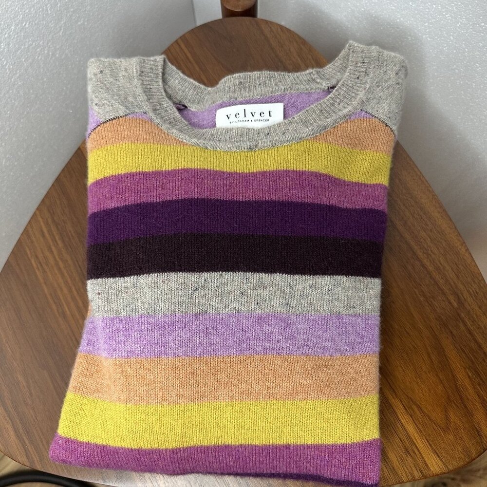 Anthropologie Velvet By Graham & Spencer Mariah 100% Cashmere Sweater Small